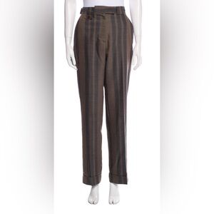 Wales Bonner Brown and Black Striped Straight-Leg Pants